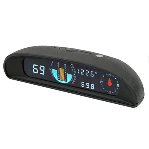 Heads Up Display con velocidad, altímetro, brújula y hora
