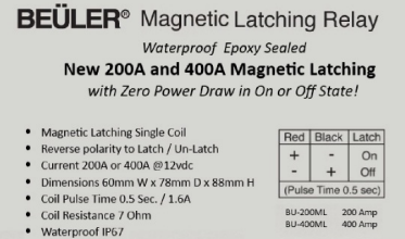MAGNETIC LATCHING RELAY